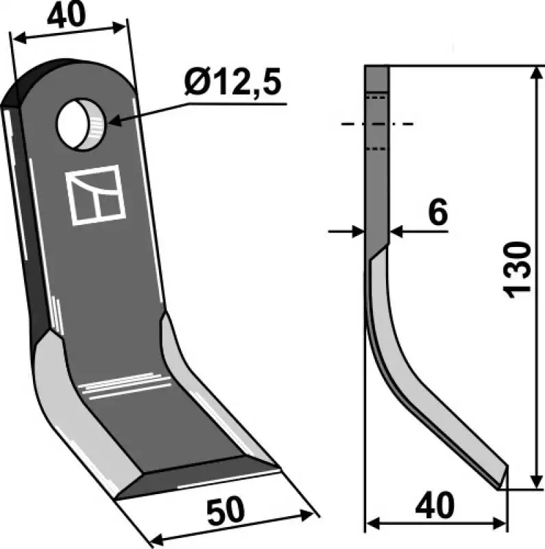 Y-Messer 130x40mm
